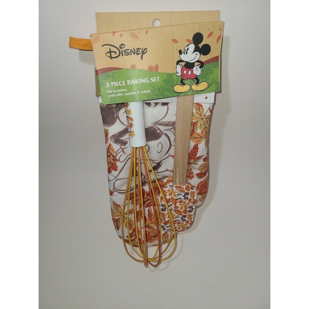 Disney Baking Set, Towel, Whisk, Spatula Fall Leaves Colors NWT